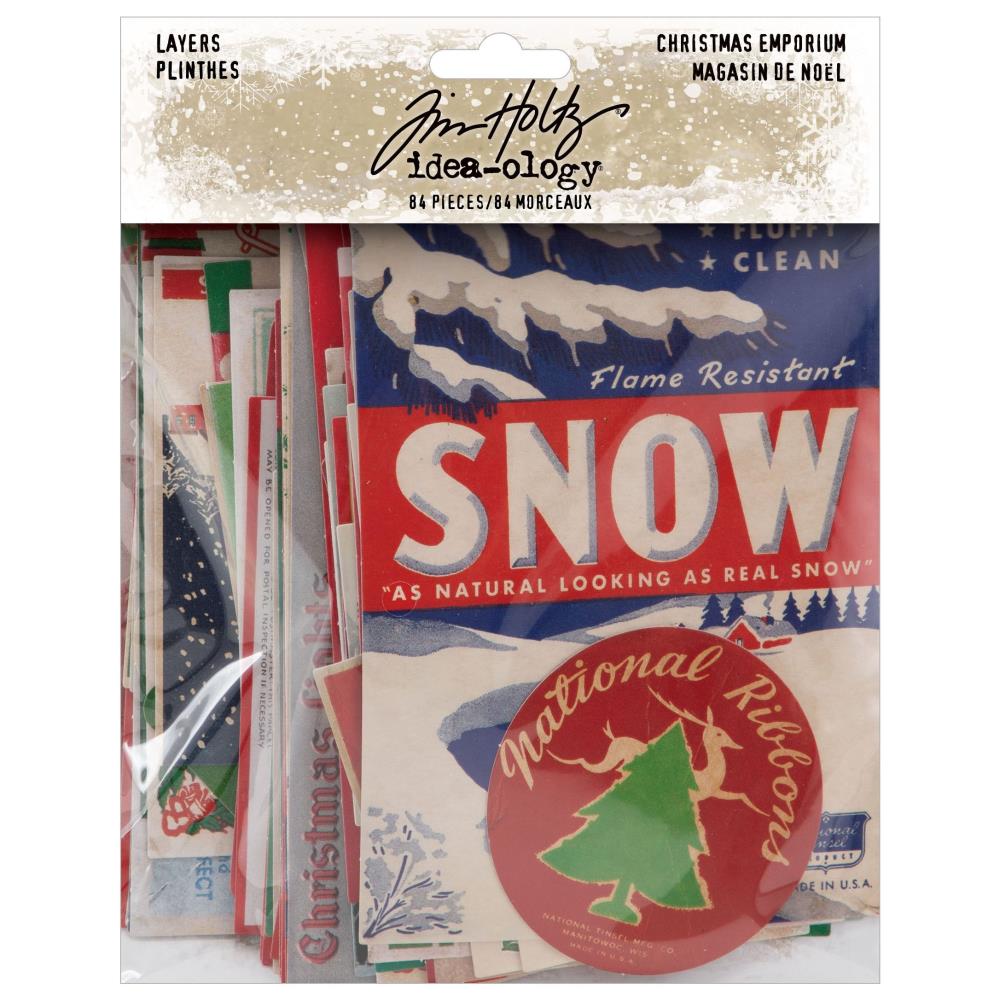 Tim Holtz Idea-Ology - Layers Die Cuts - Christmas Emporium - 84 Pieces