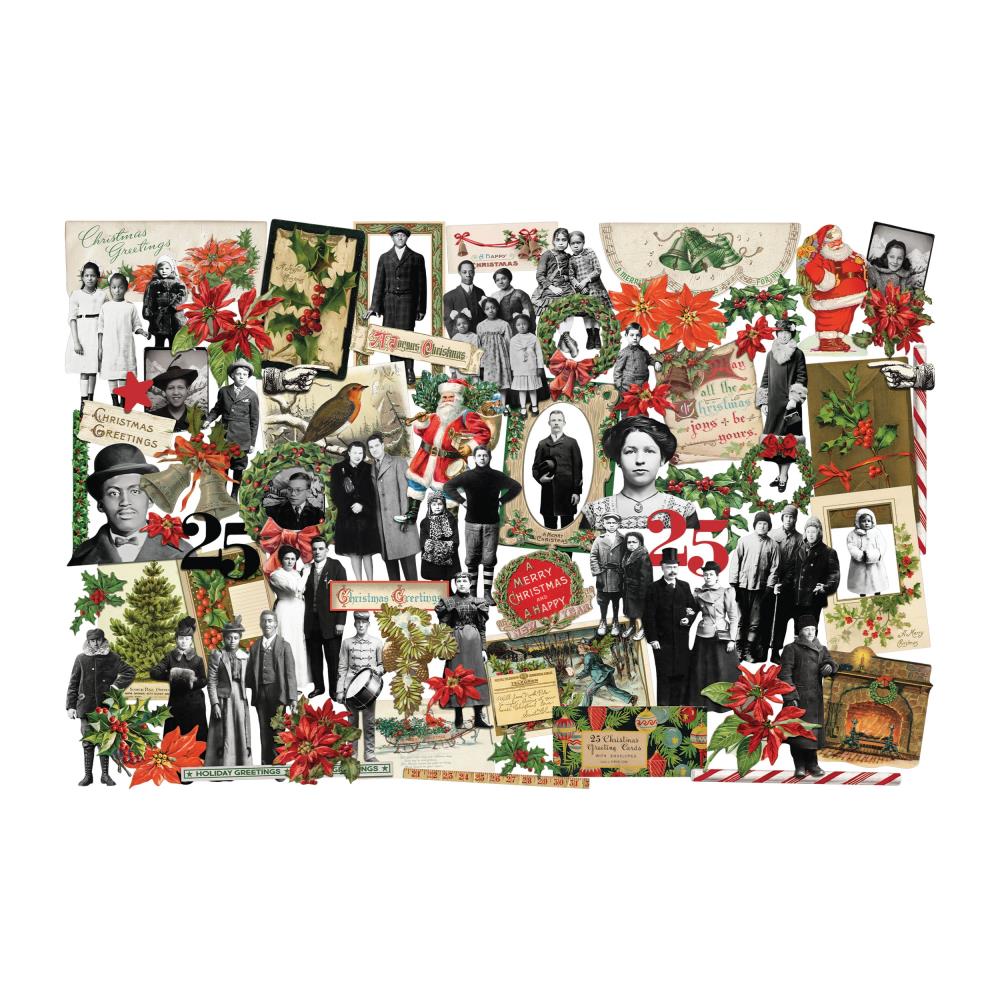 Tim Holtz Idea-Ology - Paper Dolls with Festive Elements - Christmas 2024 - 82 Pieces