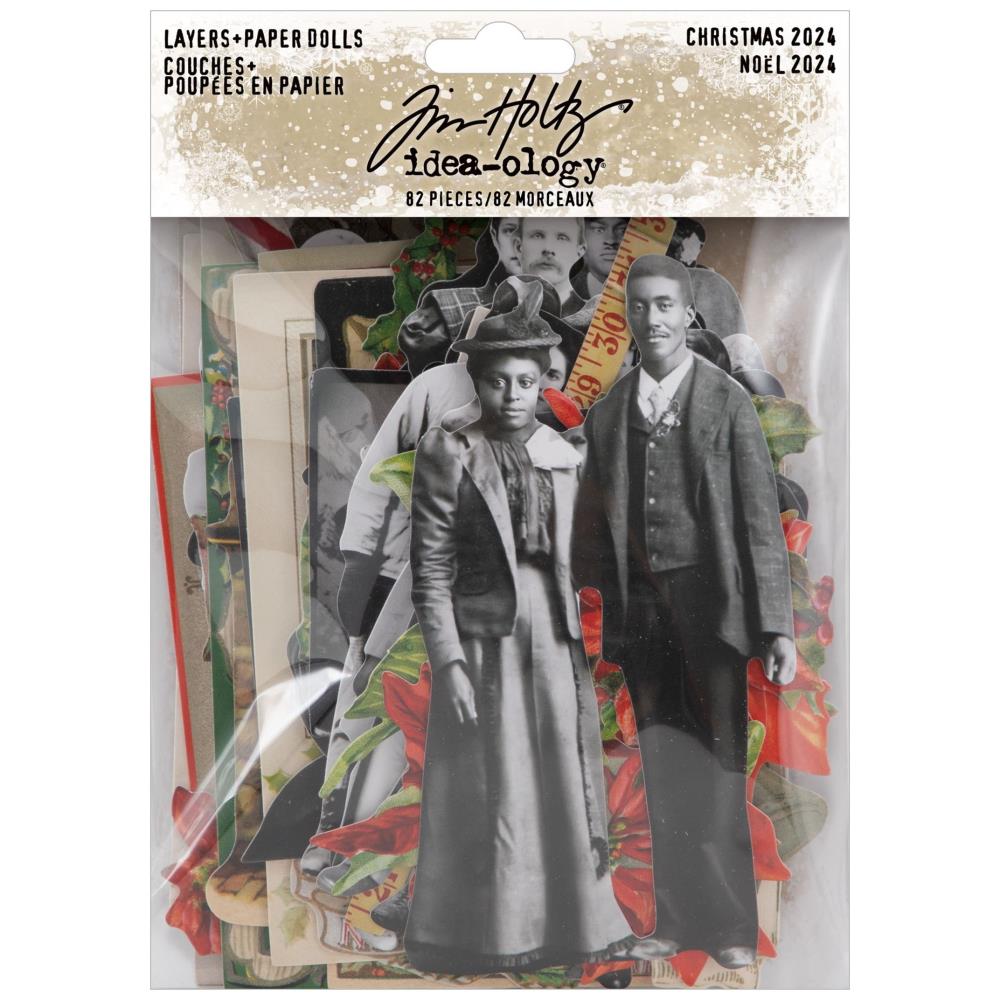 Tim Holtz Idea-Ology - Paper Dolls with Festive Elements - Christmas 2024 - 82 Pieces