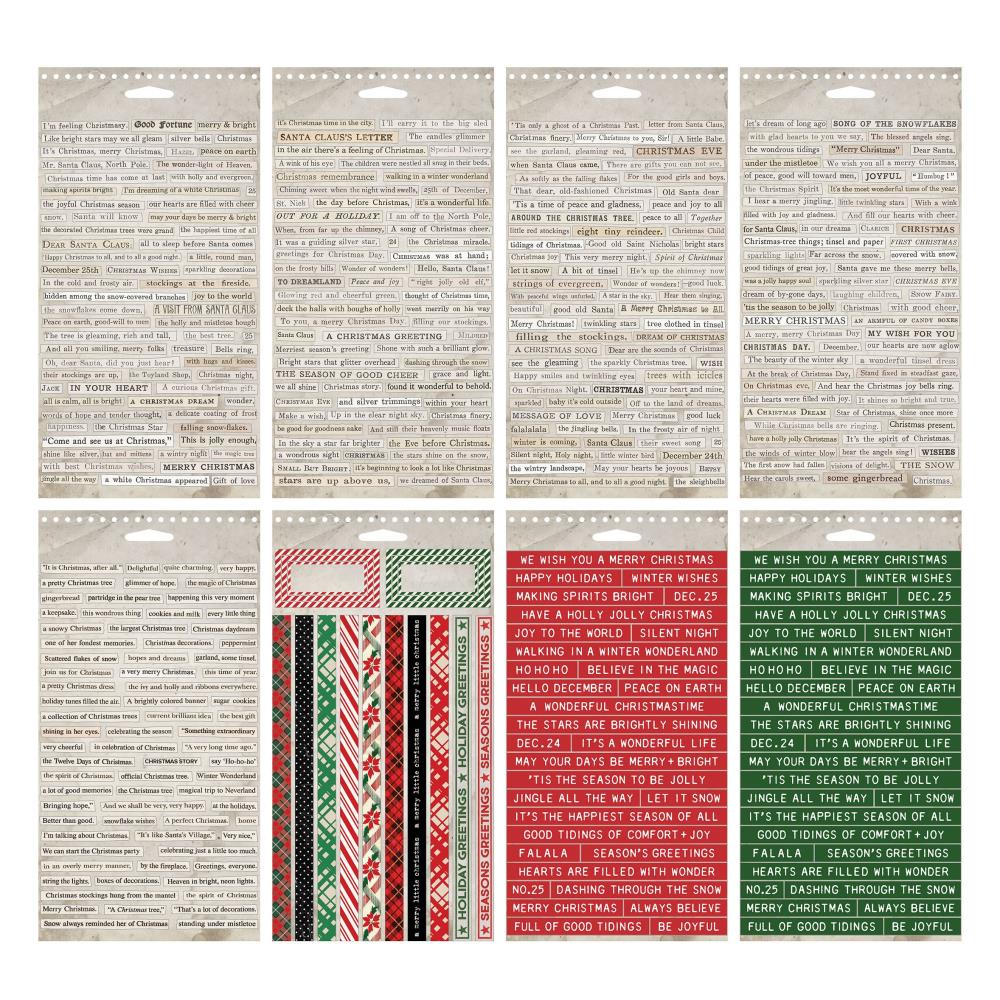 Tim Holtz Idea-Ology - Spiral Bound Sticker Book - Christmas - 8 Pages 432 Stickers