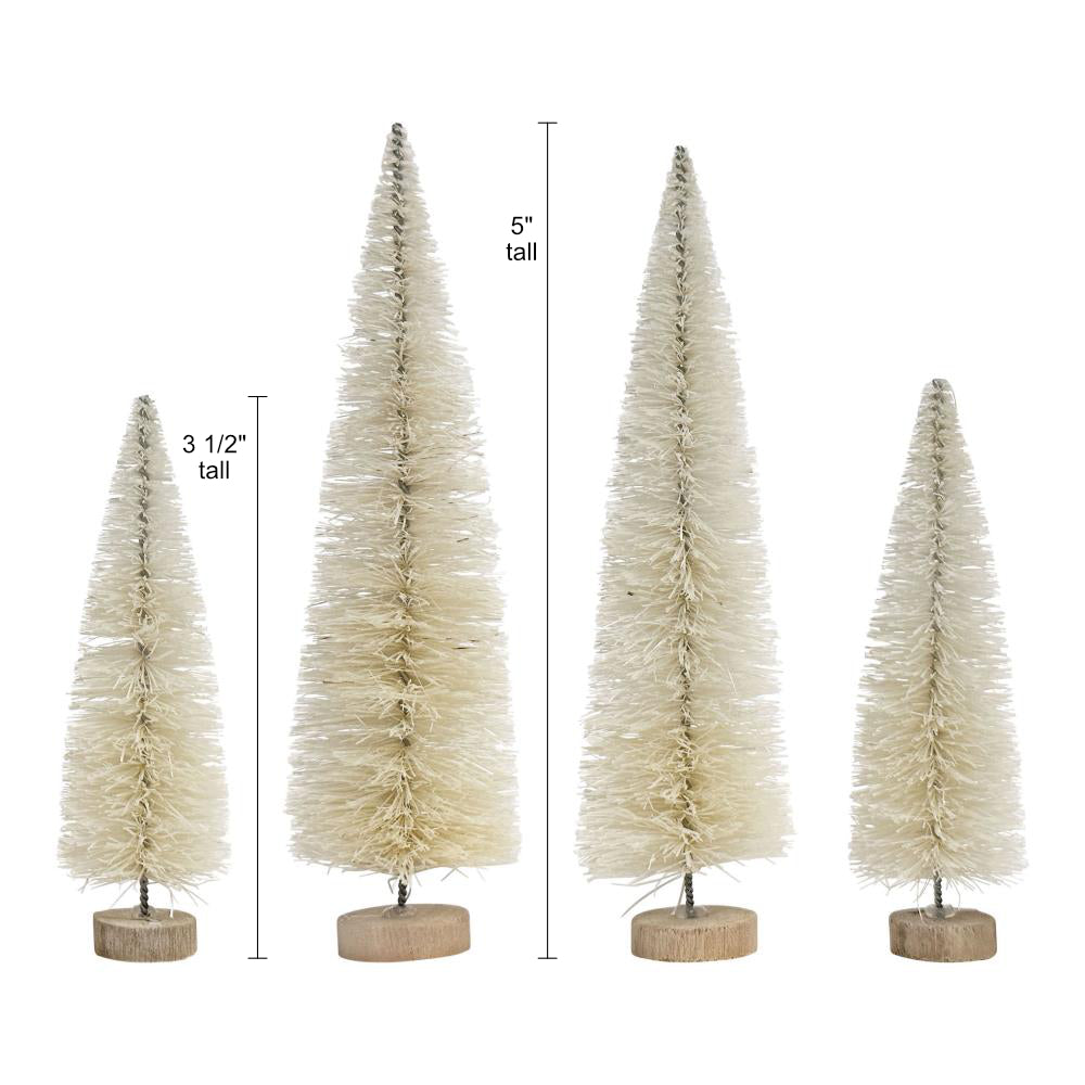 sizes for the Alpine - Woodland Trees ... by Tim Holtz Idea-Ology ... natural bristle pine trees for use as decorations, displays and ornaments, mixed media, papercraft, and visual crafts. 4 (four) trees in 2 sizes, 2 of each size (5 inch tall and 3 1/2 inch tall). 