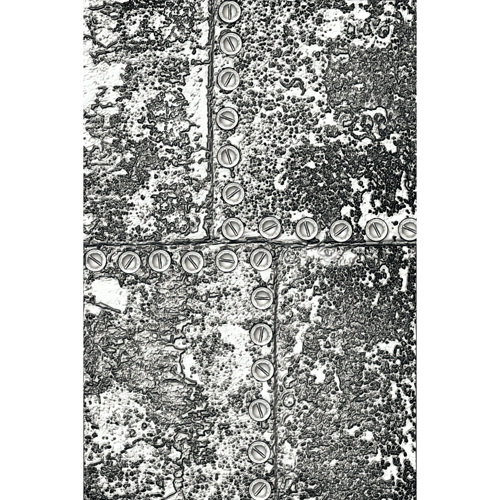 Industrious - 3D Texture Fades Embossing Folder ... by Tim Holtz and Sizzix (no.665754). This fantastic embossing folder design features the markings and texture of vintage metal rusty sheets of steel, covering the whole surface of the embossing folder. Another amazing design from Tim that will inspire you to create every day. Size A6, 4 1/2" x 6 1/2".