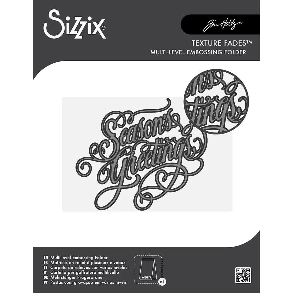Tim Holtz Sizzix - Texture Fades - Embossing Folder - Seasons Greetings - PreOrder Soon