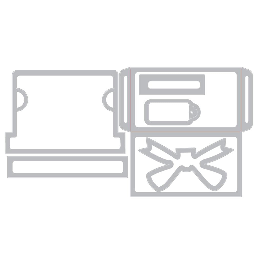 Gift Card - Sizzix Thinlits die cutting templates by Tim Holtz (662417). Use this set of dies to create personalised gift-voucher envelopes or pockets out of paper, cardstock, lightweight fabric and more for friends, family or for journaling, bookmaking, papercrafts, visual arts and scrapbooking. 6 (six) templates in total. Use to make scrapbook layers, junk journal pockets, fun interactive greeting cards. Photo of templates.