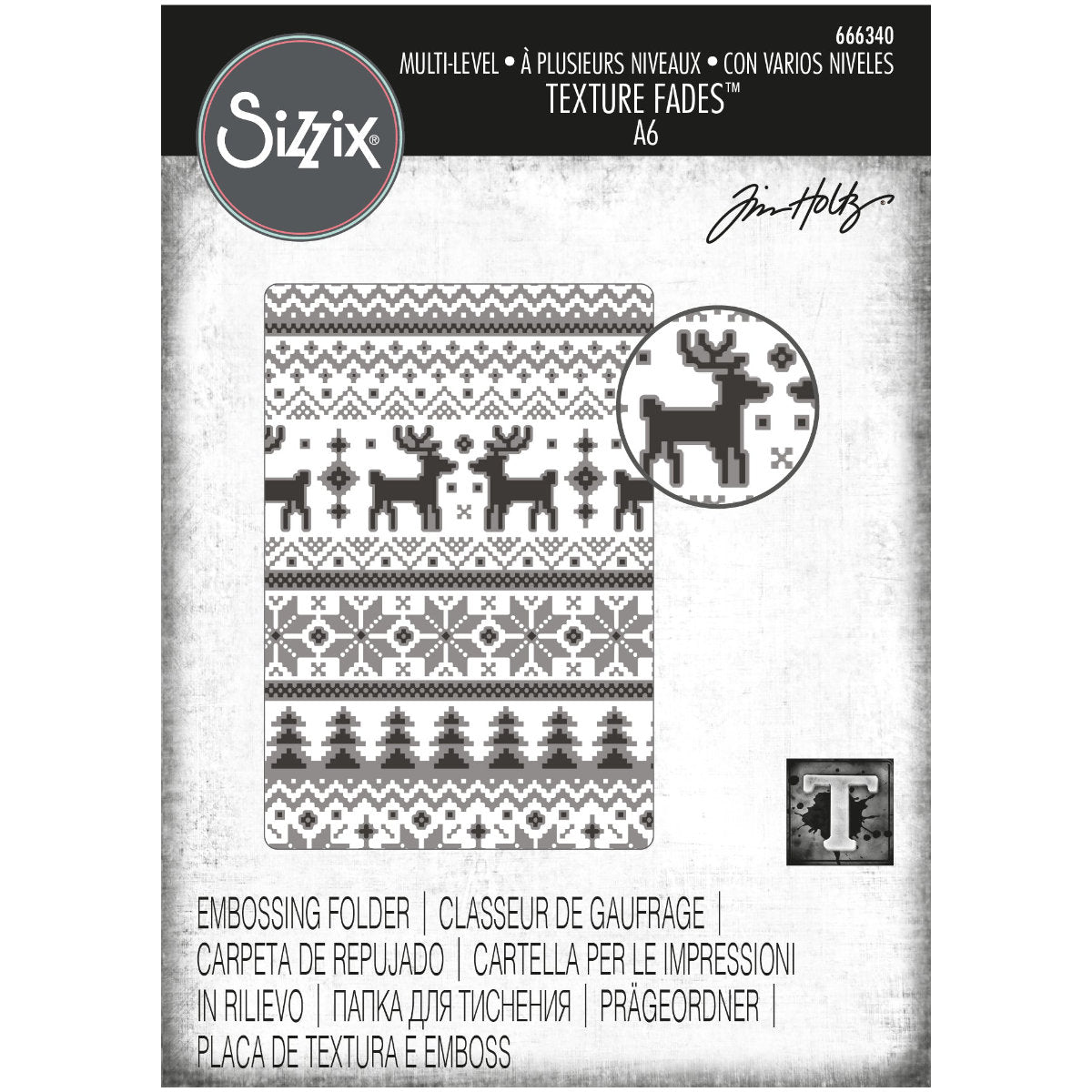Tim Holtz Sizzix - Texture Fades - Embossing Folder - Holiday Knit