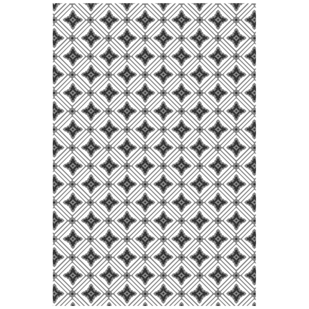 Diamonds - Texture Fades Embossing Folder ... by Tim Holtz and Sizzix (no.666867). Inspired by beautiful nostalgic patterns, this easy to use embossing folder creates a beautiful diamond pattern with paper, vellum and cardstock. The detailed design and linework create amazing dimensional texture, ideal for all kinds of papercrafts, pockets, junk journals, scrapbook pages, card backgrounds, anything you wish to make! Image of the pattern