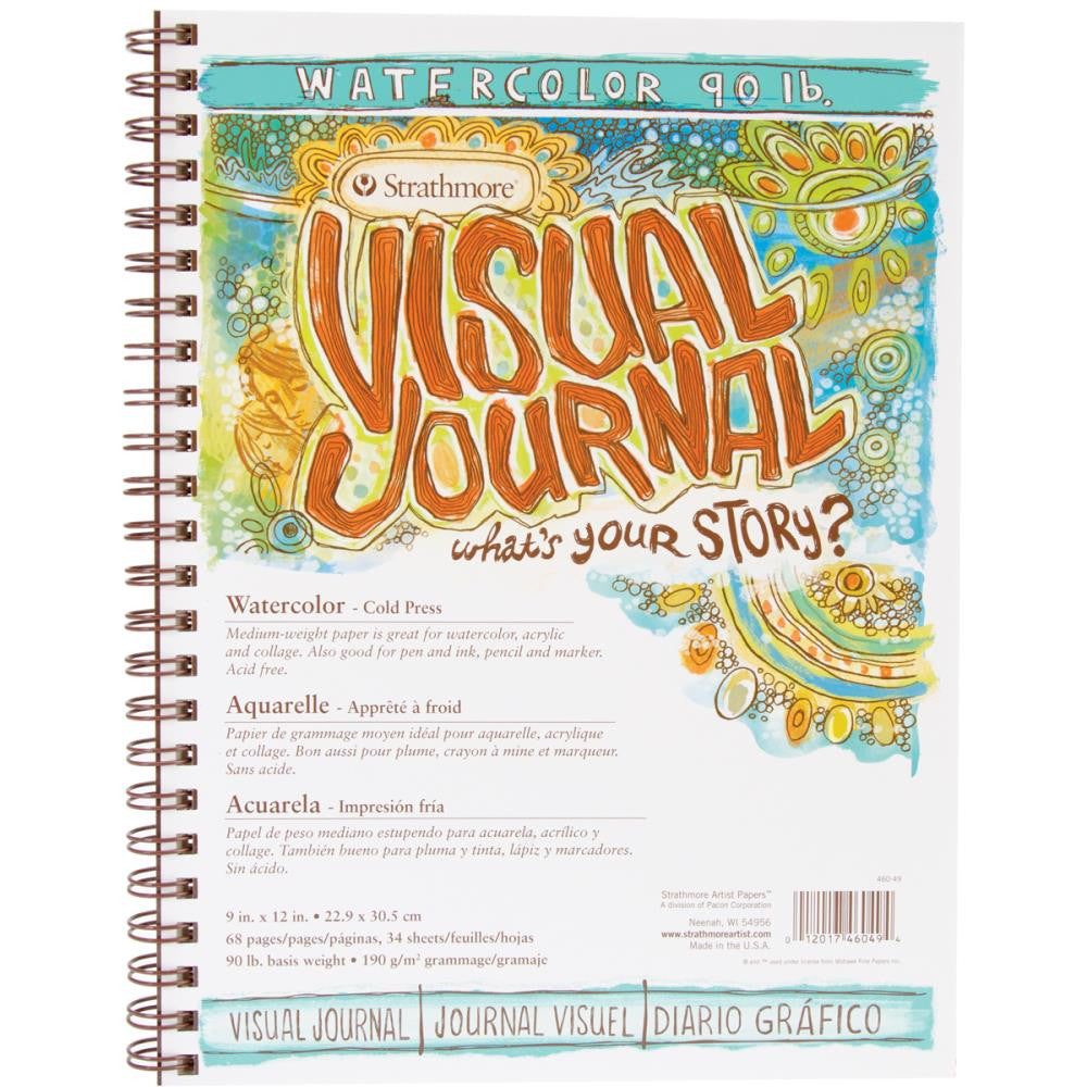 Strathmore Visual Journal - Watercolour Paper 90lb - 9x12 inch Book - 34 Sheets