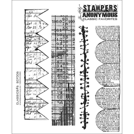 Stampers Anonymous Classics Rubber Stamps Set no.6 edges and borders