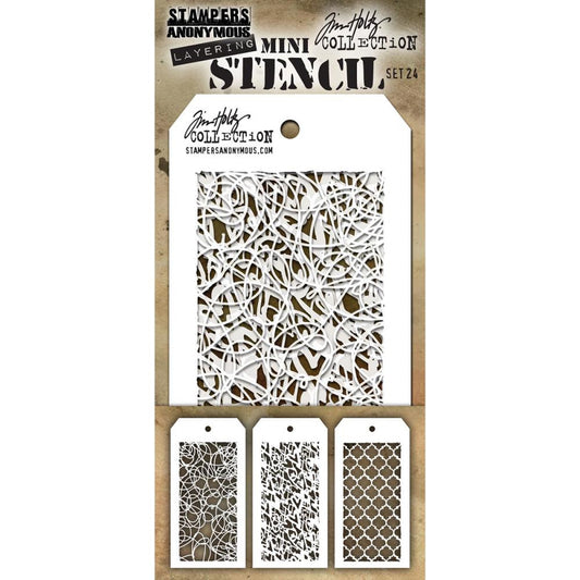 Doodle - Heartstruck - Trellis ... this Tim Holtz layering stencils are the miniature sized versions