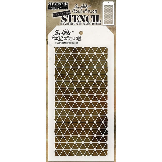 Diamonds ... this Tim Holtz layering stencil features a uniform pattern of triangular shaped diamonds