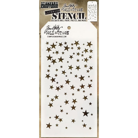 Falling Stars ... layering stencil by Tim Holtz THS115