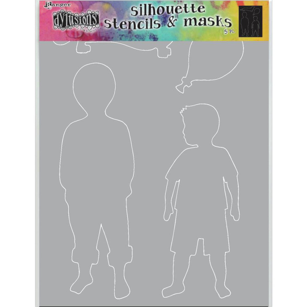 Dylusions by Dyan Reaveley - Stencil - Large 9x12 - Otis - Silhouettes with Masks