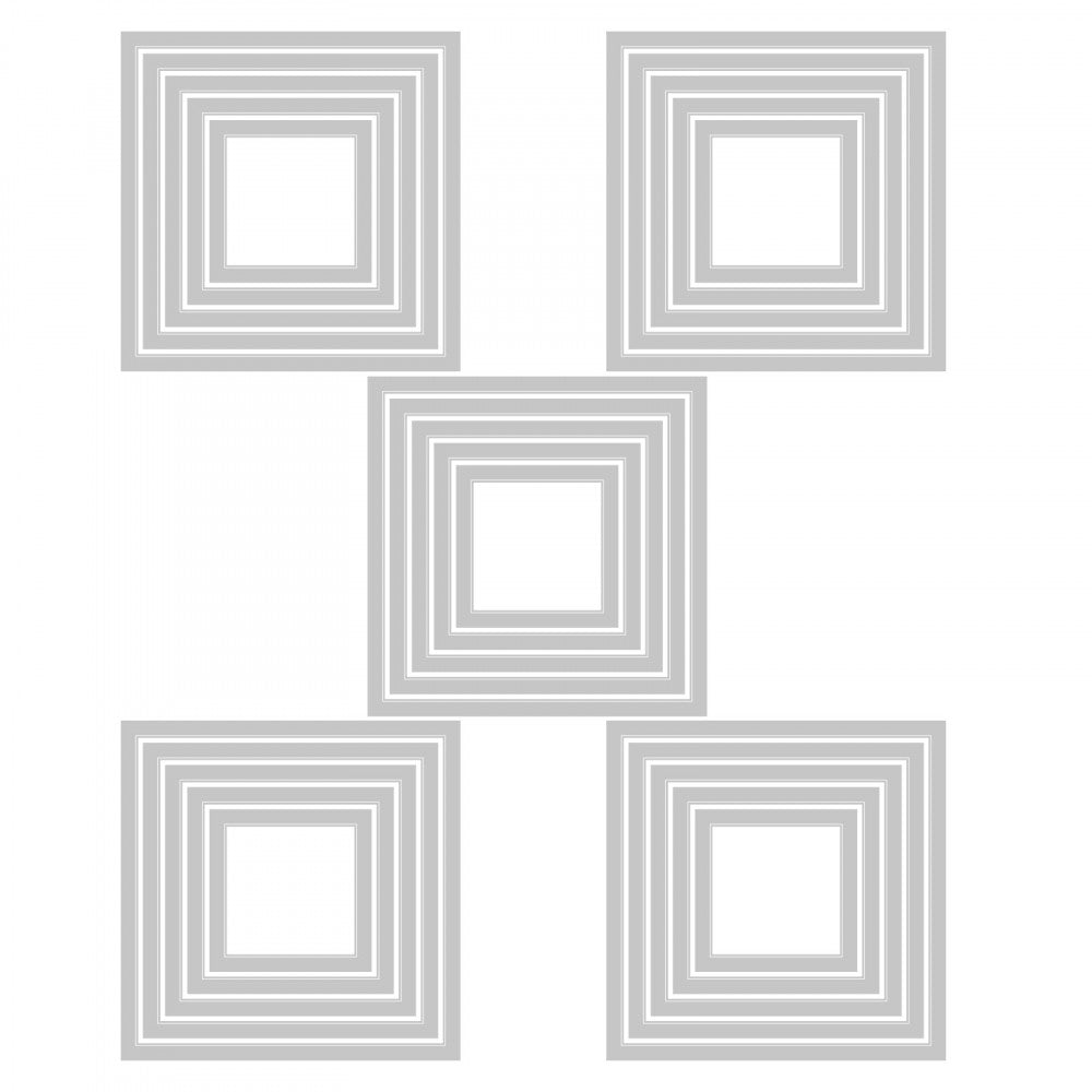 Stacked Tiles - Squares (or Diamonds) ... Thinlits - Die Cutting Templates by Tim Holtz and Sizzix. Stacked Square Tiles are very versatile Thinlits Die Cutting Templates that can be used to cut out a single shape or up to 25 shapes at once in 5 different sizes. Stacked Squares cut out frames of different sizes and thicknesses, shapes for holes (diamonds, doors, windows), a background of shapes or an abundance of pieces for collage.