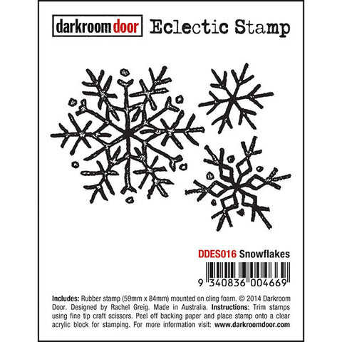 Snowflakes Snow Flakes - Eclectic Stamp ... Darkroom Door cling mounted rubber stamp. 1 (one) design, approx 59mm x 84mm.