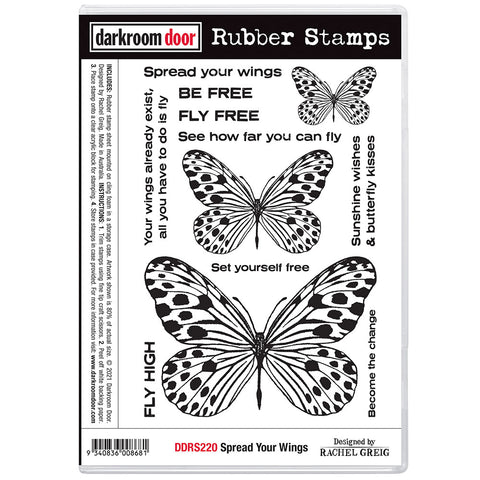 Spread Your Wings ... rubber stamps by Darkroom Door (DDRS220)