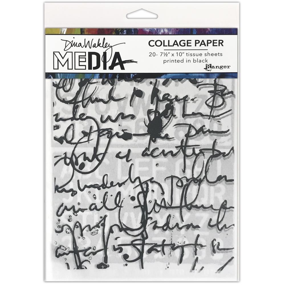 Dina Wakley Media - Collage Tissue Paper - Text Collage - 20 Sheets