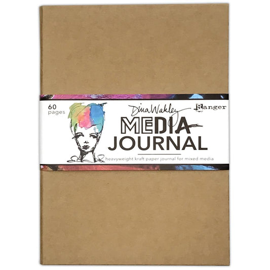Kraft Journal Large 7 3/4" x 10 1/4" ... by Dina Wakley MEdia. 60 pages. Blank art book featuring thick light brown (kraft, tan) heavyweight pages for Mixed Media, Journaling, Collage and Visual Arts - by Ranger. Perfect for painting, drawing, mixed media, stamping, creative journaling, collage, all kinds of visual arts. Use your favourite treasures including stamps, pencils, stencils, paints, mediums, gesso, texture pastes, and other essentials.