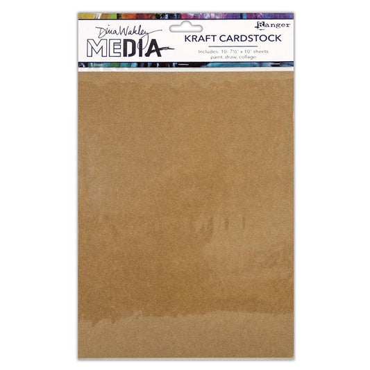 Kraft Cardstock, Smooth Tan Mixed Media Paper ... Dina Wakley MEdia by Ranger - 10 sheets, 7.5" x 10" in size.
Dina Wakley's Kraft cardstock is a smooth, heavyweight mixed media paper with a natural tan colouring. The neutral tones of the light brown kraft paper allows all your favourite colours to stand out to be bold and beautiful.