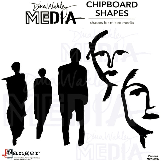 Persona - Chipboard Shapes by Dina Wakley Media ... 5 (five) people shapes including 2 faces and 3 standing silhouettes. 1 of each design