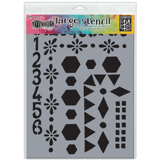Dylusions Stencil - Large 9x12 - Number Frame