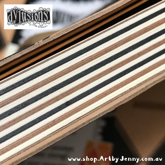 Dylusions by Dyan Reaveley blank mixed media book for journaling and visual arts - The Classics Journal closeup photograph of the Kraft, White and Black Pages