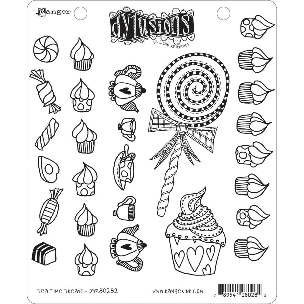 Tea Time Treats ... rubber stamp set - Dylusions by Dyan Reaveley (DYR80282). 6 designs.