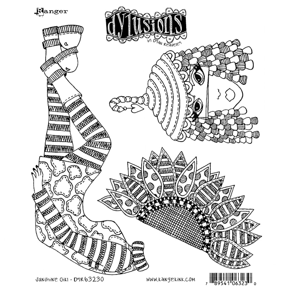 Dylusions Cling Rubber Stamps - Sunshine Girl