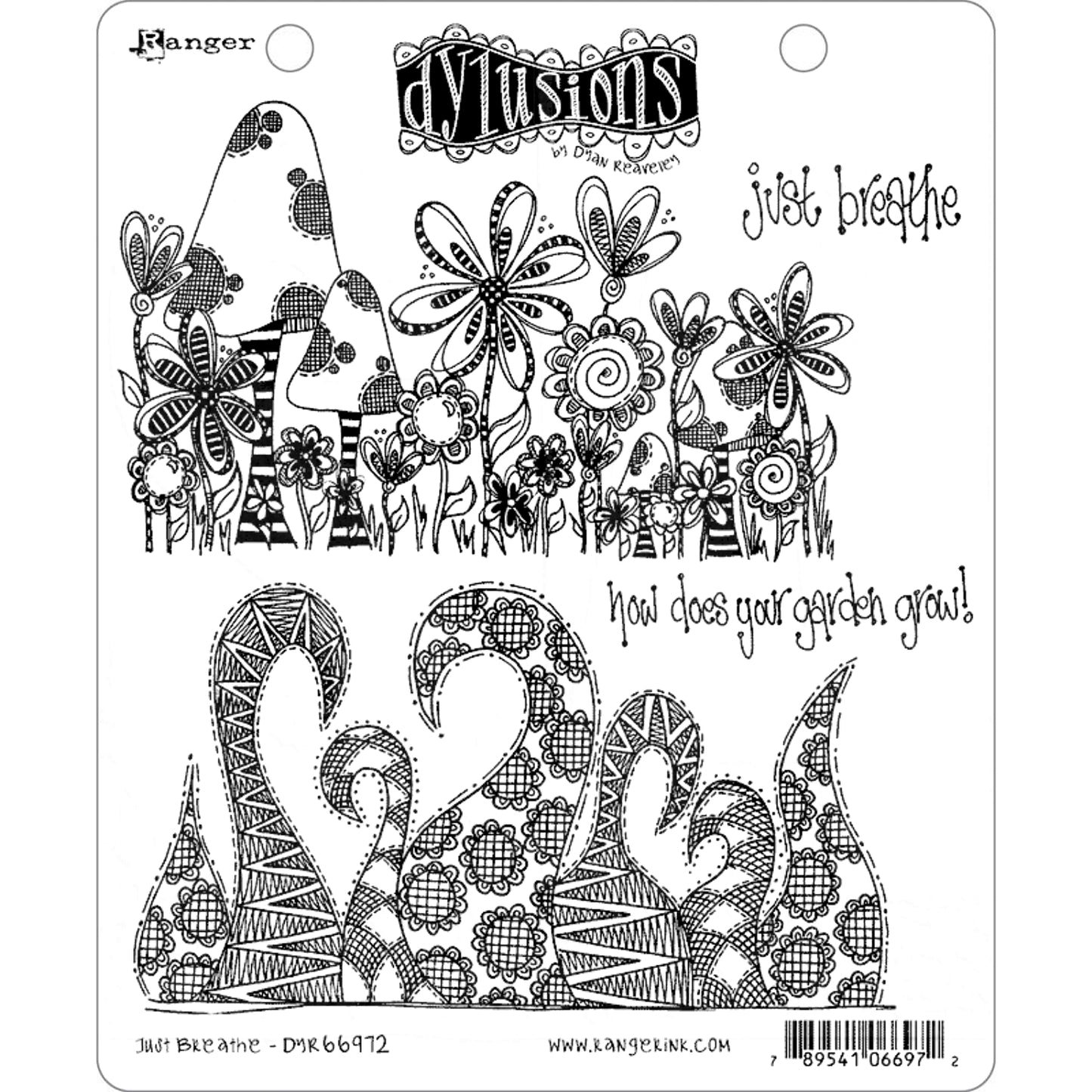 Just Breathe - 2 Large Cling Rubber Stamps ... by Dyan Reaveley of Dylusions
