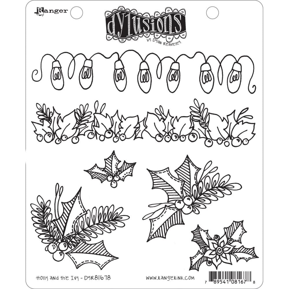 Holly and the Ivy ... rubber stamp set - Dylusions by Dyan Reaveley (DYR81678). 6 (six) designs.