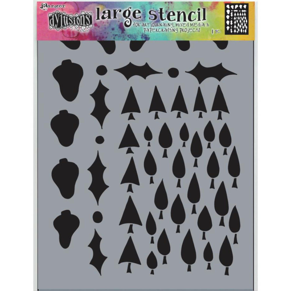 Dylusions by Dyan Reaveley stencil for mixed media and journaling - Tree Border