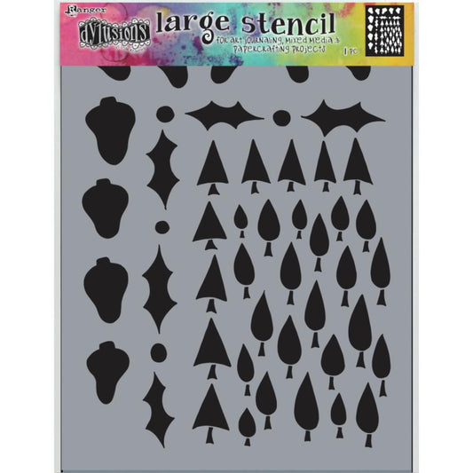 Dylusions by Dyan Reaveley stencil for mixed media and journaling - Tree Border