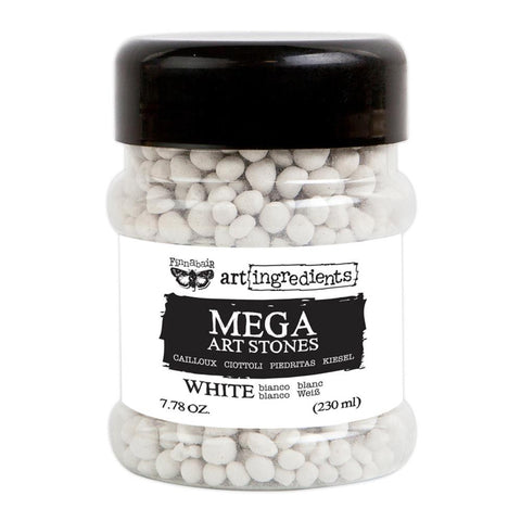 Mega Art Stones - White ... Finnabair Art Ingredients by Prima Marketing. Lightweight natural shaped stones for mixed media. 7.77 fl oz (230ml) Jar.