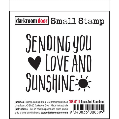 Quote stamp "sending you love and sunshine' by Darkroom Door