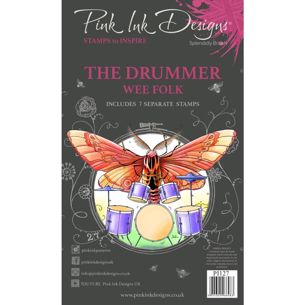 Pink Ink Designs - Small Stamps - Bug Orchestra - Drummer