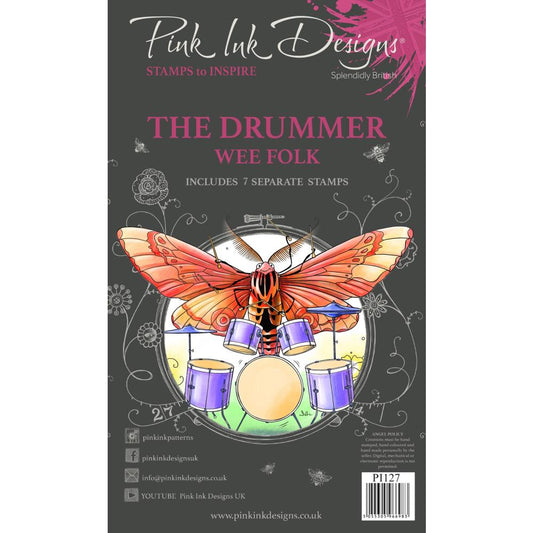 Pink Ink Designs - Small Stamps - Bug Orchestra - Drummer