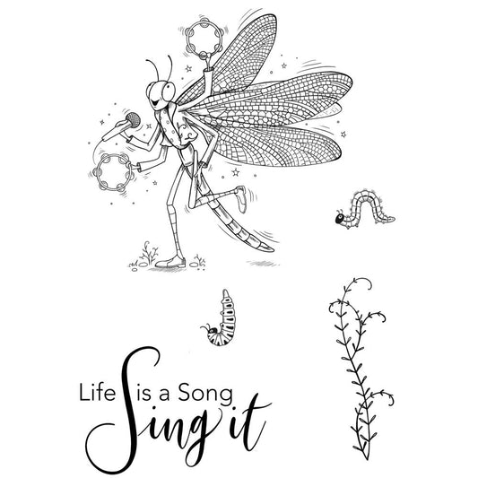 Pink Ink Designs - Small Stamps - Bug Orchestra - Singer