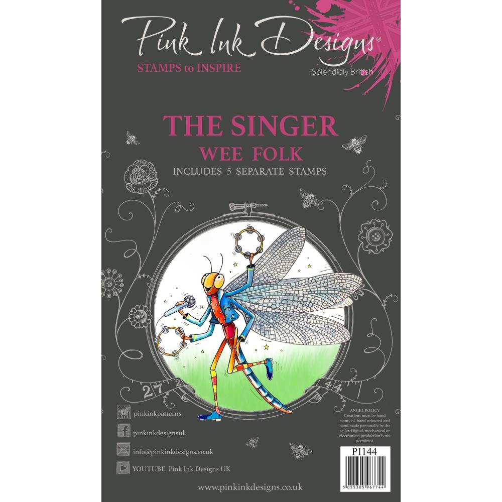Pink Ink Designs - Small Stamps - Bug Orchestra - Singer