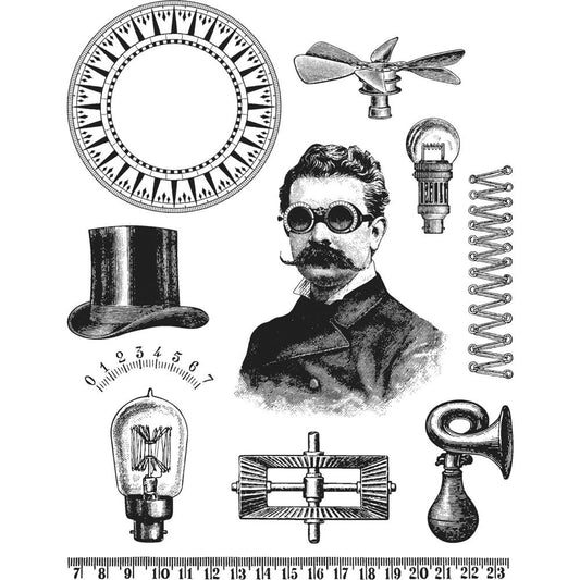 Tim Holtz Cling Stamps - The Professor cms373