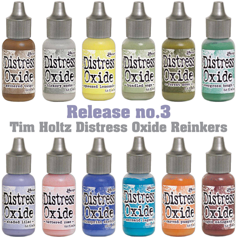 image showing the colours of Set 3 of Distress Oxide Reinker Inkpad Refill from Tim Holtz and Ranger, for sale at Art by Jenny in Australia