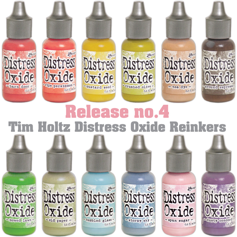 image showing the colours of Set 4 of Distress Oxide Reinker Inkpad Refill from Tim Holtz and Ranger, for sale at Art by Jenny in Australia 