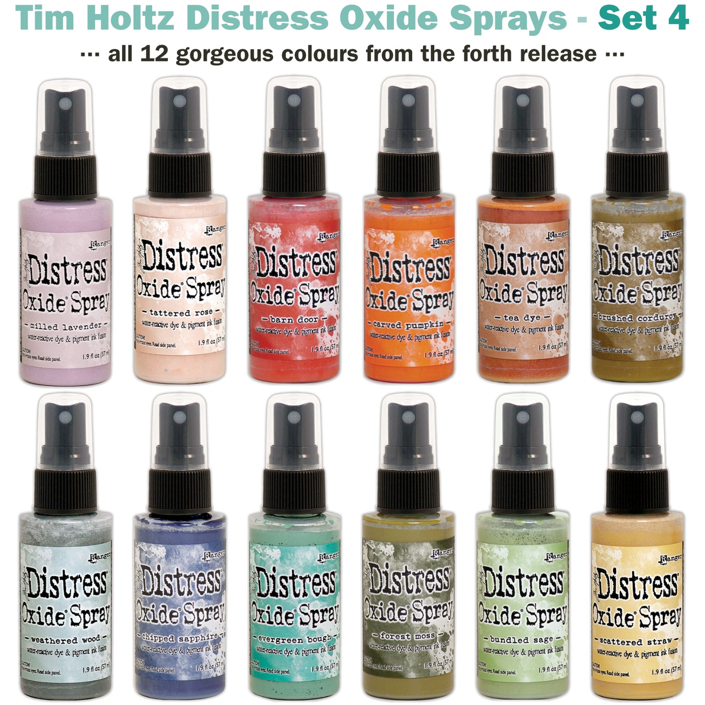 image showing Set 4 of the Distress Oxide Spray from Tim Holtz and Ranger, for sale at Art by Jenny in Australia