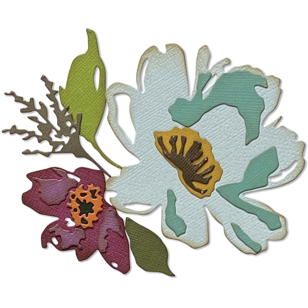 example of Brushstroke Flowers no.3 ... Thinlits Die Cutting Templates by Tim Holtz, made by Sizzix (no.665360)