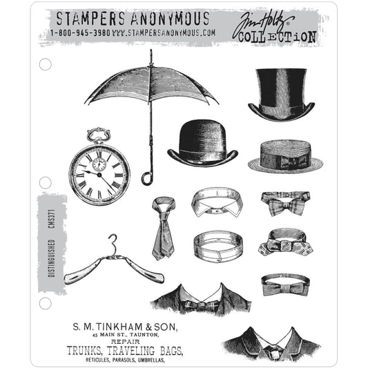 Tim Holtz Cling Stamps - Distinguished cms371