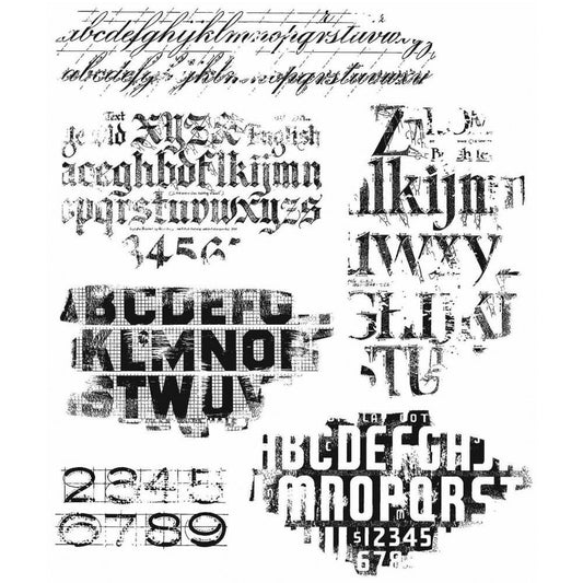 overview of Faded Type by Tim Holtz
