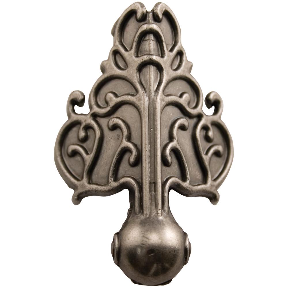 Metal Box Feet (Foundations) ... by Tim Holtz Idea-Ology - beautifully detailed, pewter coloured, metal box feet with ornate designed sides and solid ball-shaped stands. 4 (four) sturdy corner pieces to use as foundations for boxes, assemblage and visual arts., available at Art by Jenny in Australia Sizes (approx) : each Foundation is a 25mm wide and 52mm high, corner area is 25mm wide x 35mm high (without the ball foot).