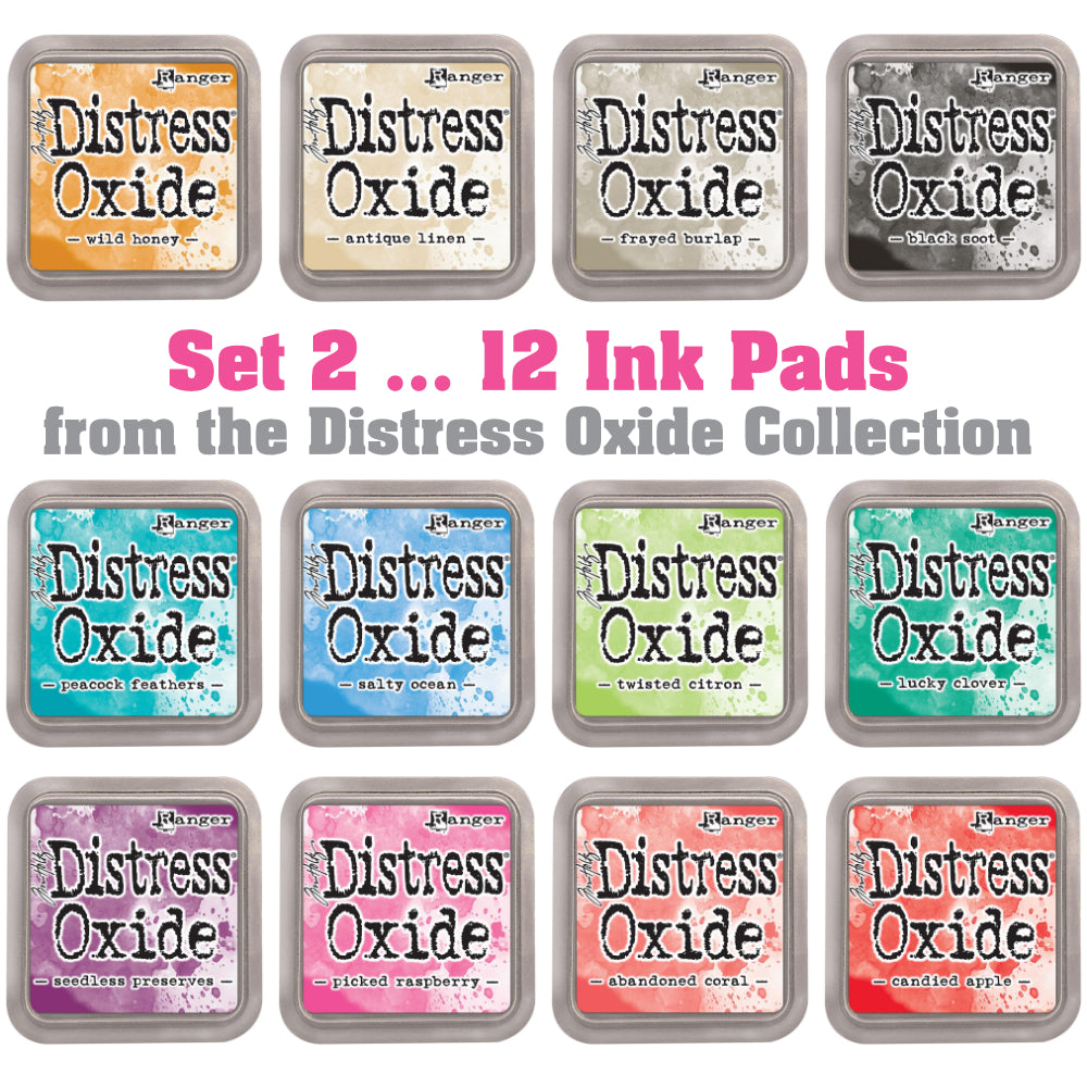 image showing the colours of Set 2 of Distress Oxide Ink Pad from Tim Holtz and Ranger, for sale at Art by Jenny in Australia 
