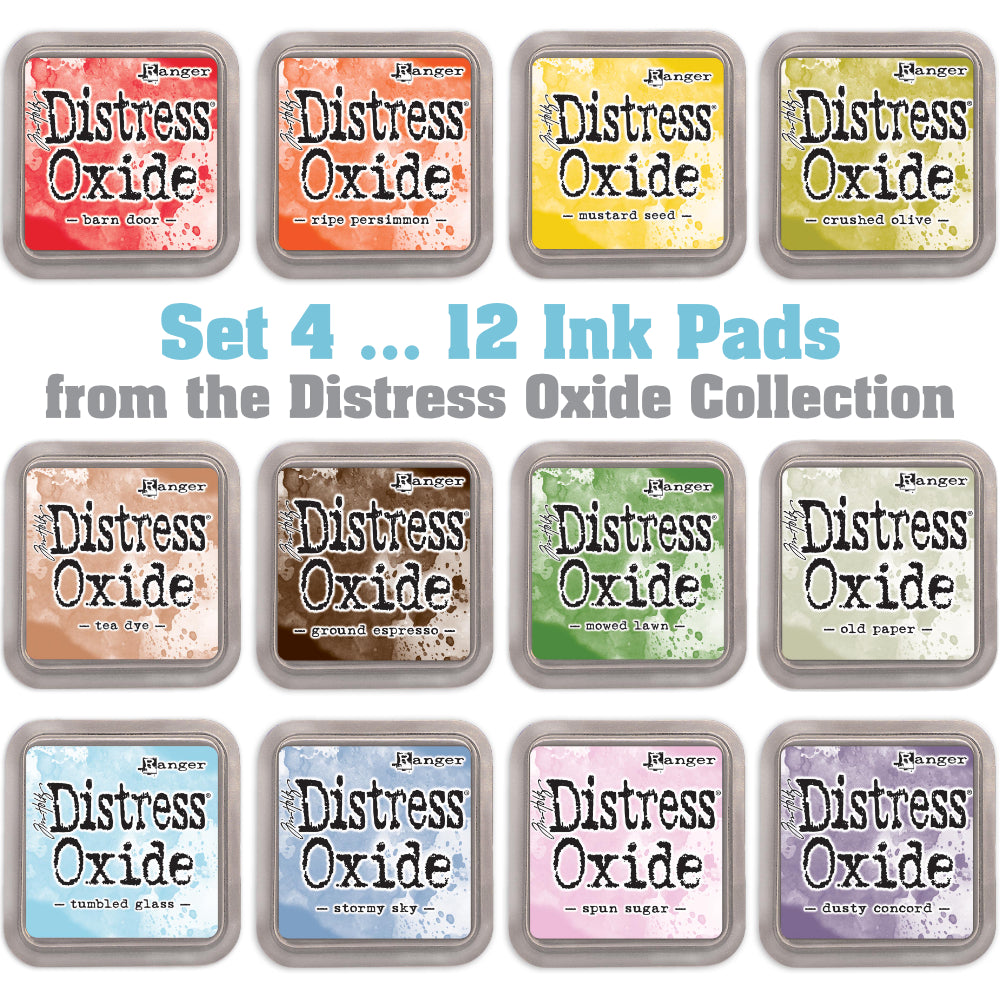image showing the colours of Set 4 of Distress Oxide Ink Pad from Tim Holtz and Ranger, for sale at Art by Jenny in Australia
