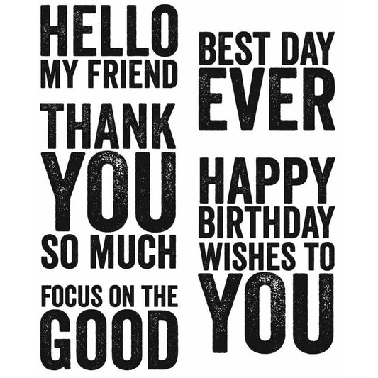 Tim Holtz Stampers Anonymous Cling Rubber Stamps called Bold Sayings CMS433