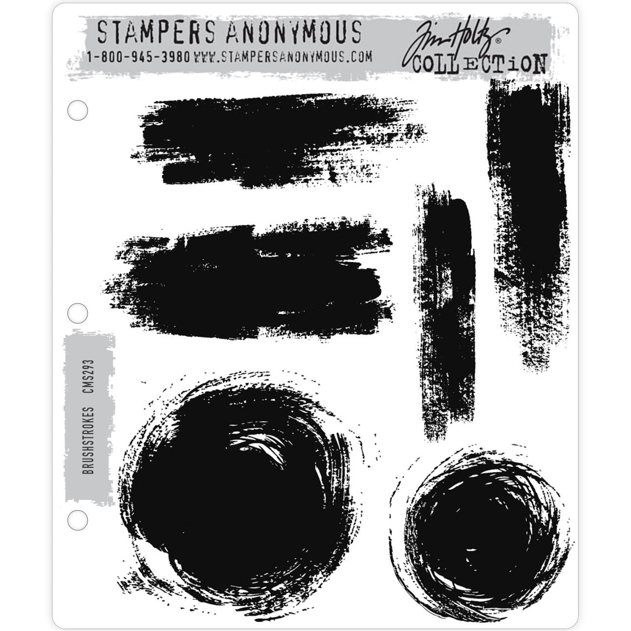 Tim Holtz cling rubber stamps called Brushstrokes cms293 by Stampers Anonymous for sale at Art by Jenny in Australia. Create backgrounds or add texture to your artwork and cards using these 6 shapes in the style of drybrushing brush strokes - rectangles and circles of various sizes.