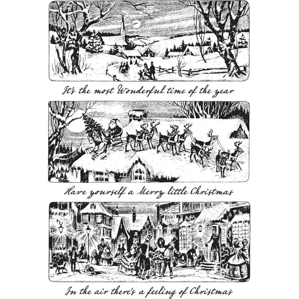 Holiday Scenes - Tim Holtz Cling Rubber Stamps for Christmas 2020 at Art by Jenny